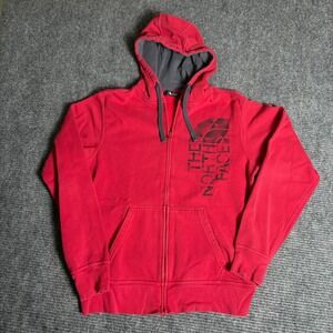 The North Face Red Full Zip Hoodie Mens S P Regular Normal Fit